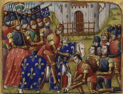 Vigiles de Charles VII fol. 215 Adoubement des chevaliers.jpg