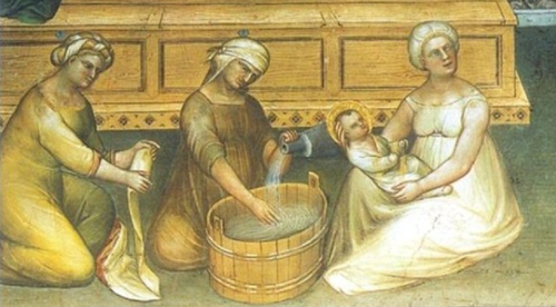 Giusto de Menabuoi, particolare dalla Nascita di S. Giovanni Battista, 1376 c.a. – Padova, Battistero1..png