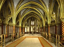The Holy Chapel, interior of lower chapel, Paris, France.jpg