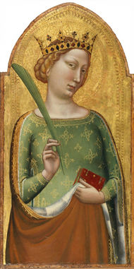 Bernardo Daddi › A Crowned Virgin Martyr (St. Catherine of Alexandria) 1340 firn arts museum St-Francisco.jpg