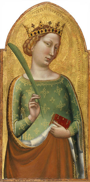 Файл:Bernardo Daddi › A Crowned Virgin Martyr (St. Catherine of Alexandria) 1340 firn arts museum St-Francisco.jpg