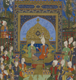 Painting in Safavid Tabriz style c 1540s, Aqa Mirak Or.2265, f. 66v.png