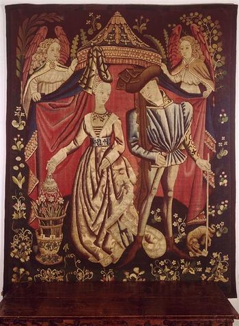 Vers 1460-1465 Marie de Clèves (1426-1487), seconde épouse de Charles d'Orléans Inv21121 laine musee dart decoratif paris.jpg