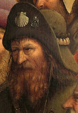 Jan van Eyck - The Ghent Altarpiece - The Holy Pilgrims cropped.JPG