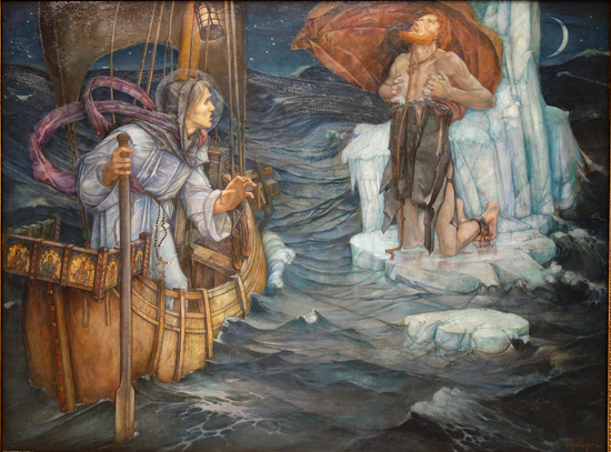 The Voyage of St. Brandan by Edward Reginald Frampton, 1908, oil on canvas - Chazen Museum of Art - DSC02356.png