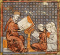 Cours de philosophie a Paris, Grandes Chroniques de France,France,14th MS 116,fol.277 recto.jpg