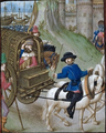Caesar in a carriage, Bellum Gallicum (British Library Royal 16 G VIII), 1473-1476.png