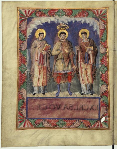 Файл:Couronnement d'un prince - Sacramentaire de Charles le Chauve Lat1141 f2v.jpg